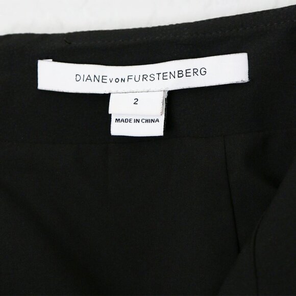 Diane Von Furstenberg DVF Austyn Black Indigo Camellia Tweed Faux Wrap Skirt 2 - Picture 8 of 16